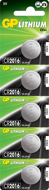Bateria litowa GP Lithium Cell 3.0V CR2016-U5 5 szt. (CR2016-U5) - obraz 1