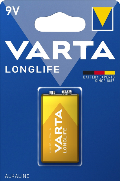 Батарейка Varta Longlife 6LR61 BLI 1 Alkaline (04122101411) - зображення 1