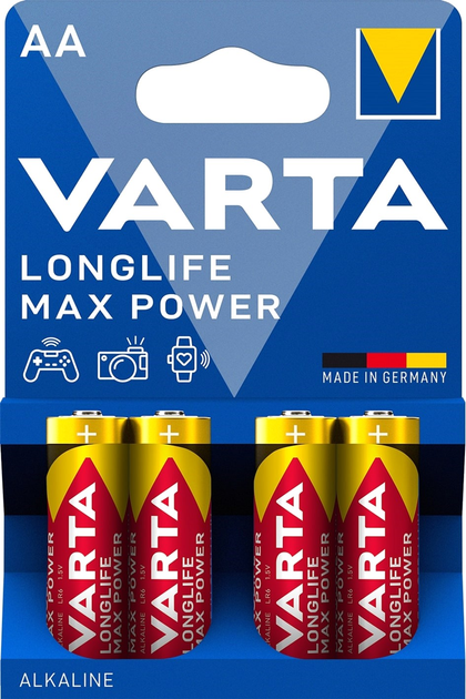 Baterie Varta Longlife Max Power AA BLI 4 Alkaline (4706101404) - obraz 1