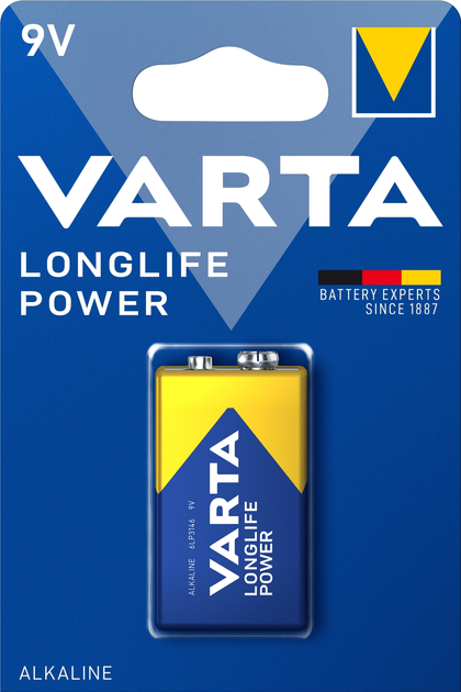 Батарейка Varta Longlife Power 6LR61 BLI 1 шт. (4922121411) - зображення 1
