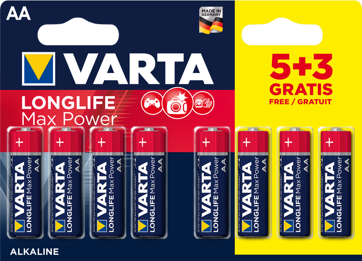 Baterie Varta Max Power 5+3 AA (04706101428) - obraz 1