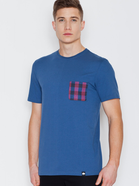T-shirt męski bawełniany Visent V002 S Niebieski (5902249100457) - obraz 1