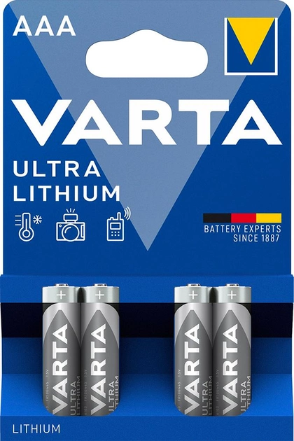 Батарейка Varta AAA Lithium BLI 4 шт (6103301404) - зображення 1