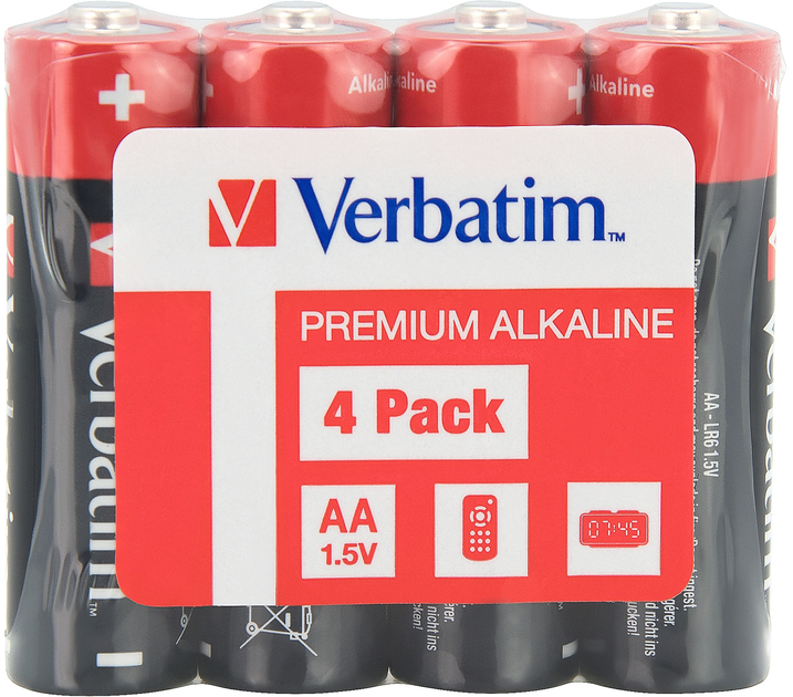 Батарейки Verbatim Premium AA (LR06) 4 шт. Mignon Alkaline (49501) - зображення 1