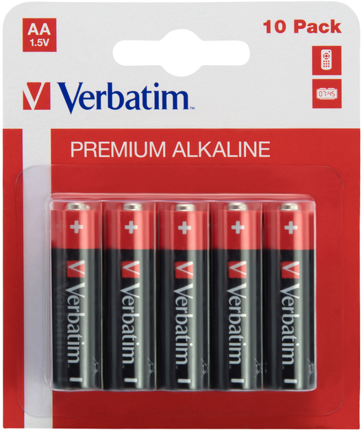 Батарейки Verbatim Premium AA (LR06) 10 шт. Mignon Alkaline (49875) - зображення 1