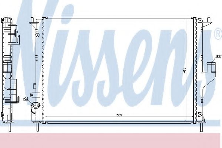 Радіатор охолодження RENAULT DUSTER (10-), LOGAN I (04-), SANDERO I (08-) (вир-во Nissens) Nissens (637612) - зображення 1