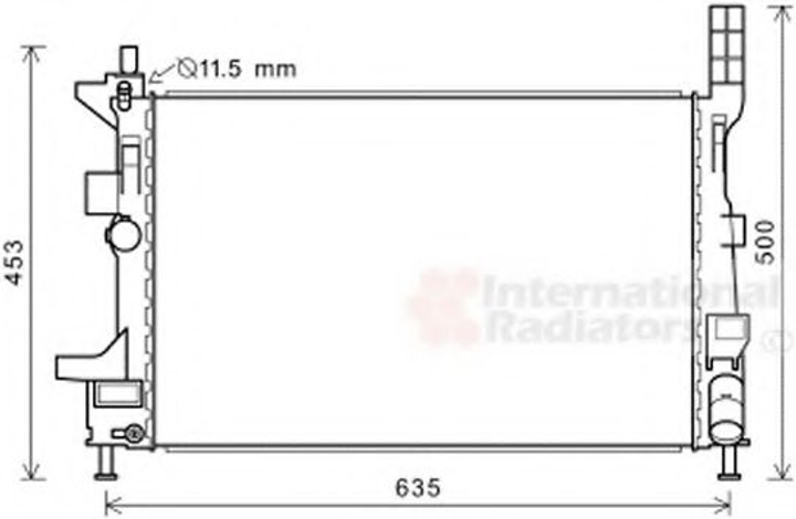 Радиатор охлаждения FORD FOCUS/TRANSIT (выр-во Van Wezel) Van Wezel (18002578) - изображение 2