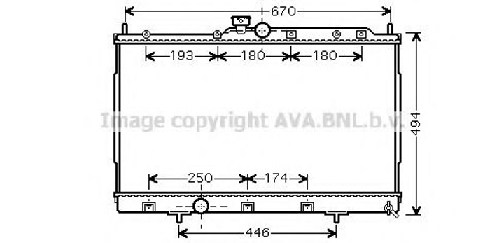 Радіатор охолодження MITSUBISHI OUTLANDER (CU2, 5W) (03-) (аналог MTА2183) (вир-во AVA) Ava (MT2183) - зображення 1