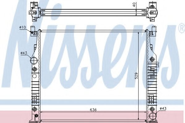 Радиатор охлаждения MERCEDES GL, ML-CLASS W 164 (06-) (выр-во Nissens) Nissens (62576A) - изображение 1