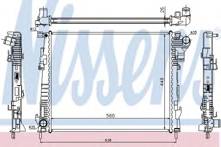 Радиатор NS PRIMASTAR(02-)2.0 dCi(+)[OE 4416948] Nissens (63122) - изображение 1