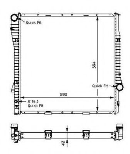 Радіатор охолодження двигуна BMW X5 E53 00- (вир-во NRF) NRF (55328) - зображення 1