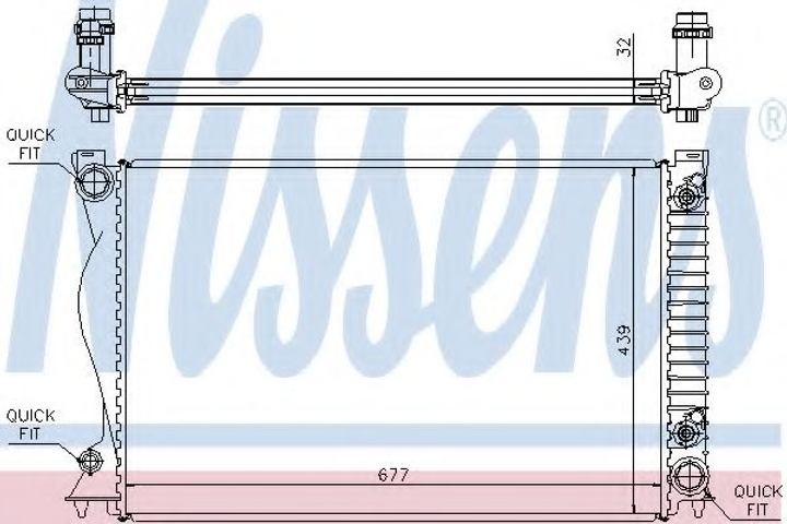 Радіатор охолодження AUDI A6/S6 (C6) (04-) 2.8-3.2 FSI AT (вир-во Nissens) Nissens (60236A) - зображення 1