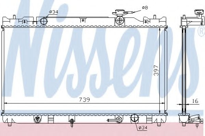 Радиатор охлаждения TOYOTA CAMRY (01-) 2.0/2.4 (выр-во Nissens) Nissens (646351) - изображение 1