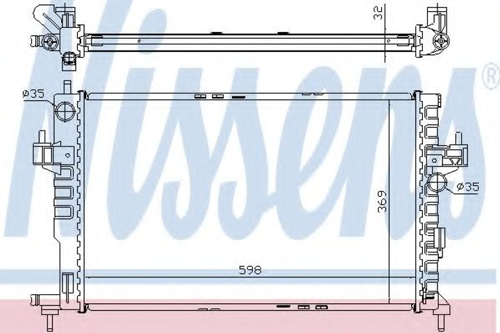 Радиатор охлаждения OPEL COMBO (00-) 1.7 DTi (выр-во Nissens) Nissens (63009A) - изображение 1