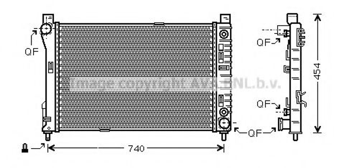 Радіатор охолодження двигуна W203(C) MT/AT +/-AC 00-02 (Ava) Ava (MSA2286) - зображення 1