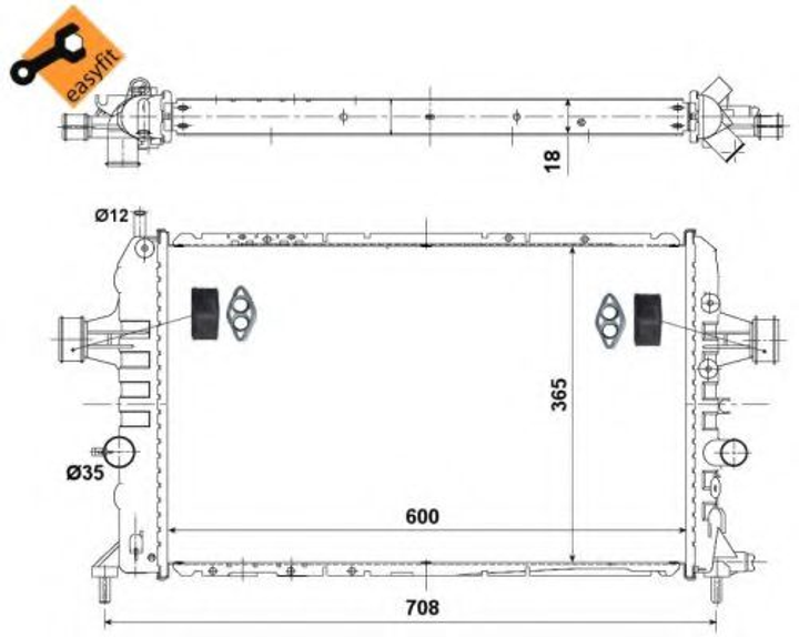 Радиатор охлаждения двигателя OPEL Astra 03/2004> (выр-во NRF) NRF (53442) - изображение 1