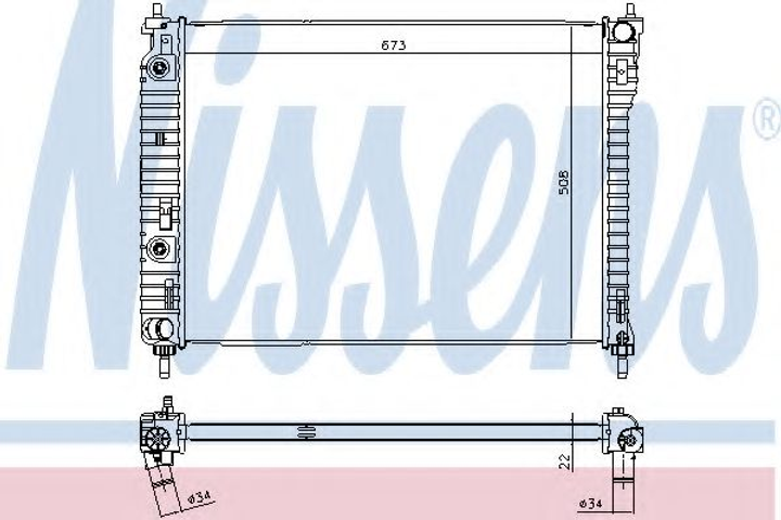 Радіатор охолодження CHEVROLET CAPTIVA (06-) (вир-во Nissens) Nissens (61688) - зображення 1