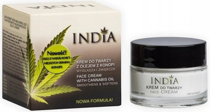 Krem do twarzy India Face Cream For All Skin Types With Hemp Oil 50 ml (5903707352210) - obraz 1