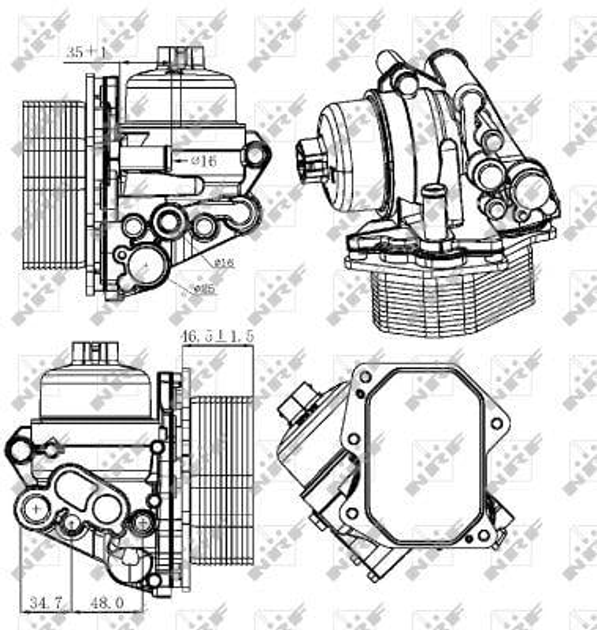 Радіатор масляний CITROEN Jumper 2.2D 04/06> (вир-во NRF) NRF (31308) - зображення 1