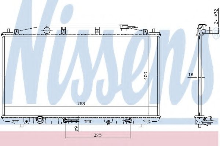 Радіатор охолодження двигуна HONDA ACCORD (08-) (вир-во Nissens) Nissens (68138) - зображення 1