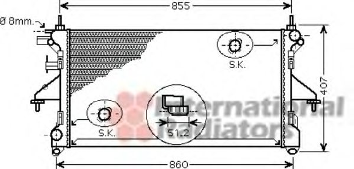 Радіатор охолодження CITROEN JUMPER/FIAT DUCATO 06>14 (вир-во Van Wezel) Van Wezel (40002309) - зображення 2