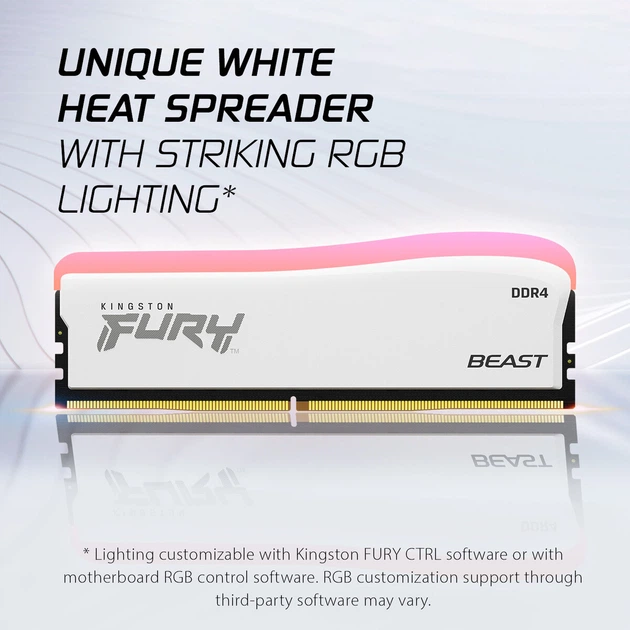 Pamięć Kingston Fury DDR4-3600 8192MB PC4-28800 Beast RGB Special Edition White (KF436C17BWA/8) - obraz 11