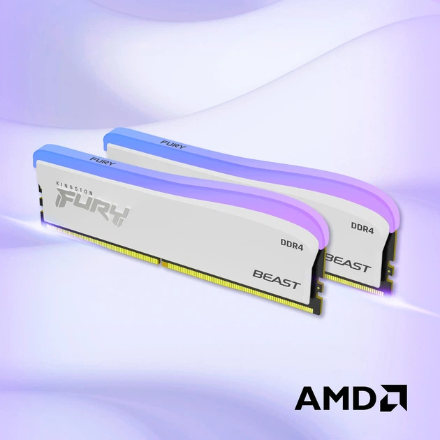 Оперативна пам'ять Kingston Fury DDR4-3600 16384MB PC4-28800 (Kit of 2x8192) Beast RGB Special Edition White (KF436C17BWAK2/16) - зображення 10