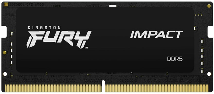 Оперативна пам'ять Kingston Fury SODIMM DDR5-4800 8192MB PC5-38400 Impact Black (KF548S38IB-8) - зображення 1
