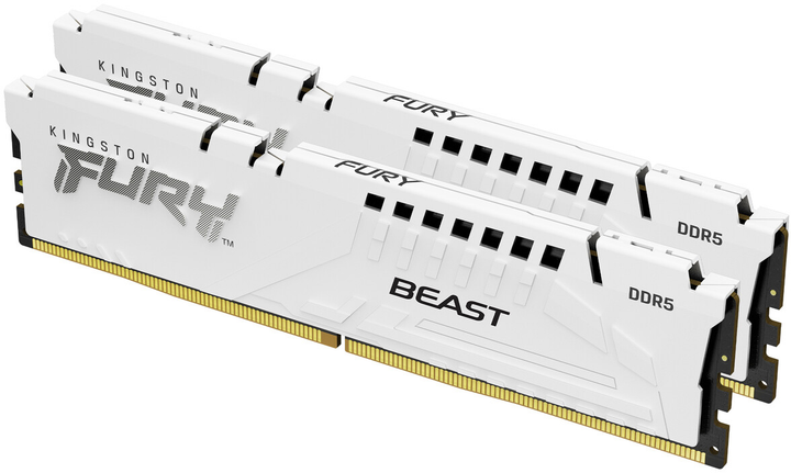 Оперативна пам'ять Kingston Fury DDR5-5200 32768MB PC5-41600 (Kit of 2x16384) Beast AM5 White (KF552C36BWEK2-32) - зображення 1