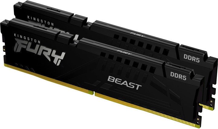 Оперативна пам'ять Kingston Fury DDR5-5600 16384MB PC5-44800 (Kit of 2x8192) Beast Black (KF556C40BBK2-16) - зображення 1