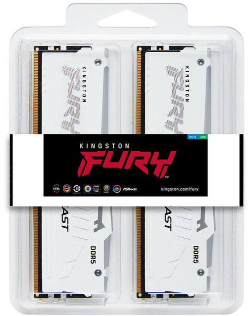 Оперативна пам'ять Kingston Fury DDR5-5600 32768MB PC5-44800 (Kit of 2x16384) Beast RGB White (KF556C40BWAK2-32) - зображення 5