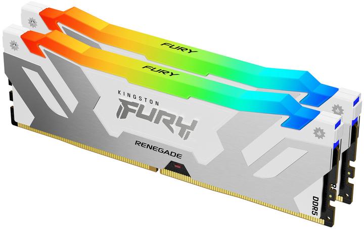 Оперативна пам'ять Kingston FURY DDR5-6000 32768MB PC5-48000 (Kit of 2x16384) Renegade RGB 1Rx8 White (KF560C32RWAK2-32) - зображення 1