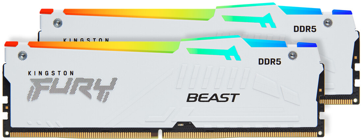 Оперативна пам'ять Kingston Fury DDR5-6000 32768MB PC5-48000 (Kit of 2x16384) Beast RGB White (KF560C40BWAK2-32) - зображення 2