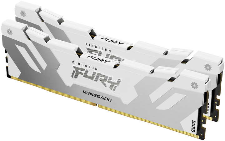 Оперативна пам'ять Kingston FURY DDR5-6400 32768MB PC5-51200 (Kit of 2x16384) Renegade 1Rx8 White (KF564C32RWK2-32) - зображення 1