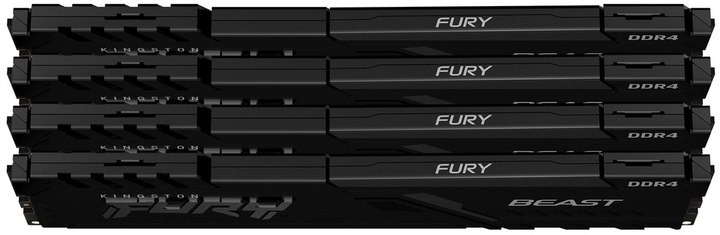 Оперативная память Kingston Fury DDR4-3600 65536MB PC4-28800 (Kit of 4x16384) Beast Black (KF436C18BBK4/64) - изображение 2