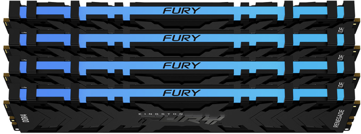 Оперативная память Kingston Fury DDR4-3600 131072MB PC4-28800 (Kit of 4x32768) Renegade RGB 2Rx8 Black (KF436C18RBAK4/128) - изображение 2