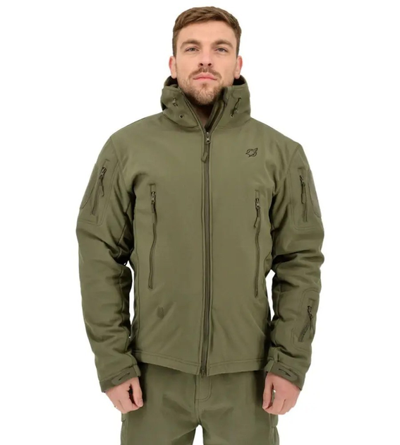 Зимова тактична куртка Eagle Soft Shell WJ-17 з флісом Green Olive M - зображення 1