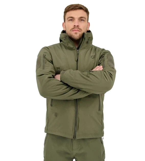 Зимняя тактическая куртка Eagle Soft Shell WJ-17 с флисом Green