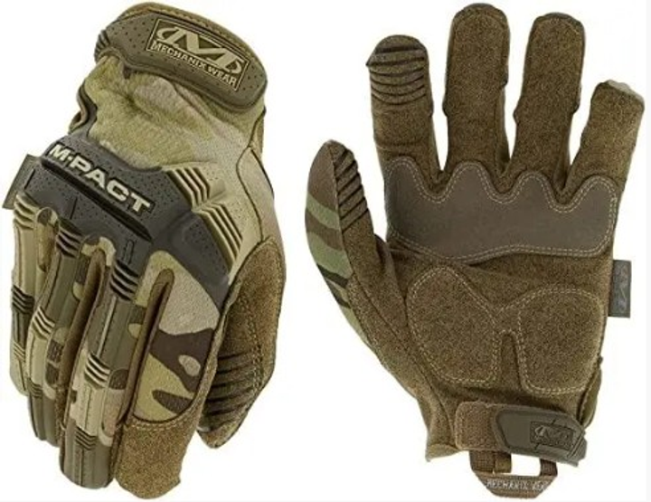 Армійські військові рукавички всі мультикам з пальцями для сенсора Mechanix M-Pact MultiCam хакі камуфляж, 963587412-L - зображення 1