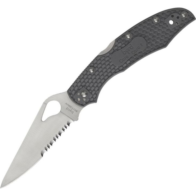 Нож складной Spyderco Byrd Cara Cara 2 полусеррейтор Grey тип замка Back Lock BY03PSGY2 - изображение 1