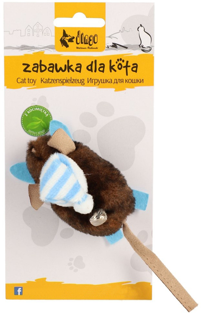 Zabawka dla kota Dingo Mysz "Narciarz" 9 cm (5904760211995) - obraz 1