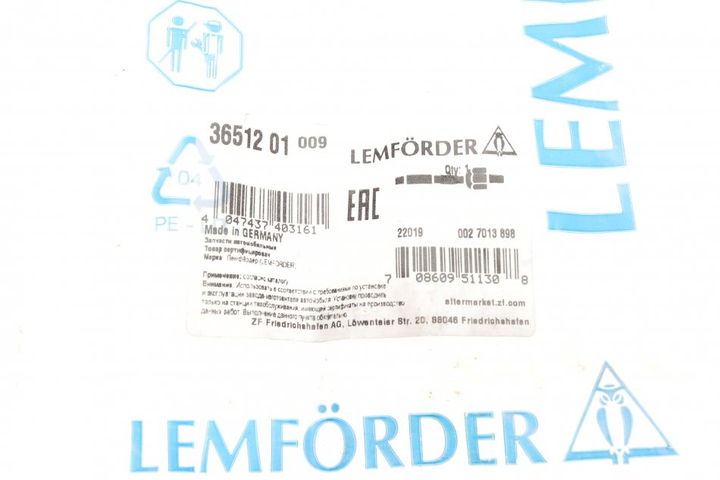 Рульові тяги LEMFORDER 3651201 BMW 3 Series, 1 Series, 4 Series, 2 Series 32106792029, 32106792030, 6792029 - зображення 2