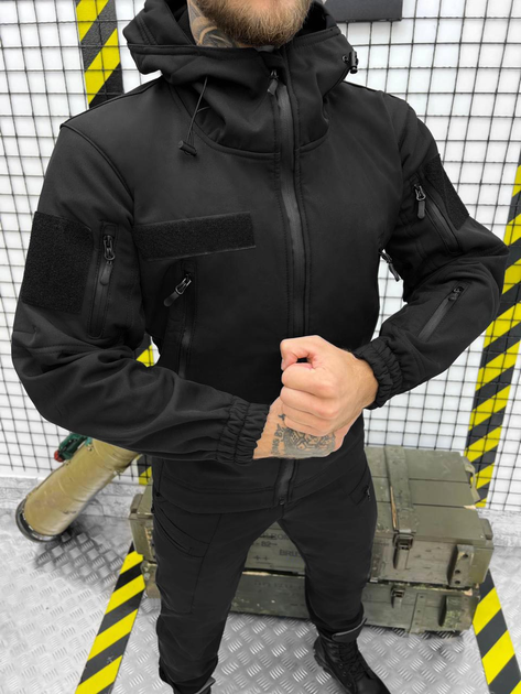 Тактичний костюм SoftShell black розмір M - зображення 1