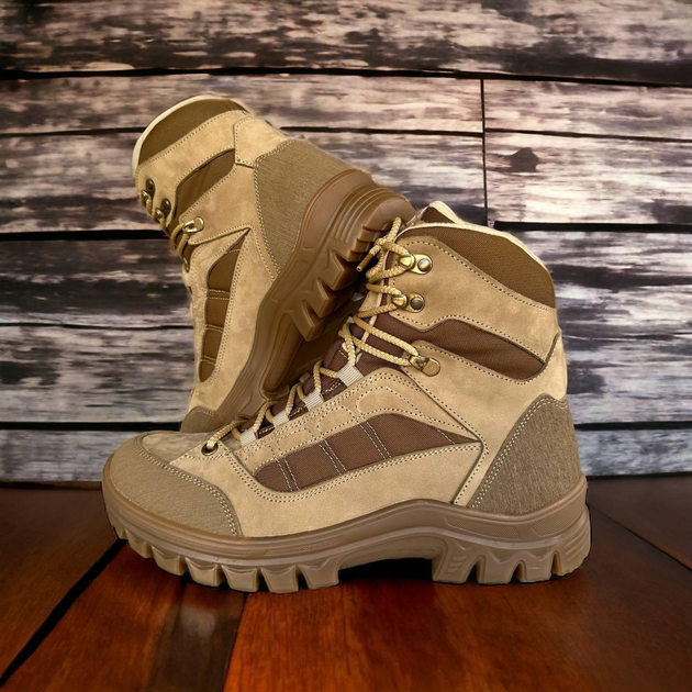 Зимові черевики військові, полуботи койот тактичне взуття нубук 45 - зображення 2