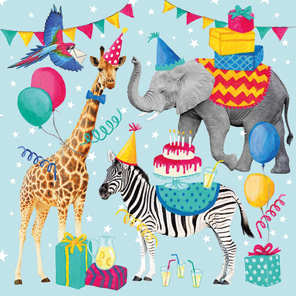 Серветка Animal birthday Abiente - Фото 1 Серветка Animal birthday Abiente - зображення 1