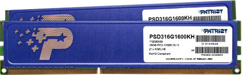 Оперативная память Patriot DDR3-1600 16384MB PC3-12800 (Kit of