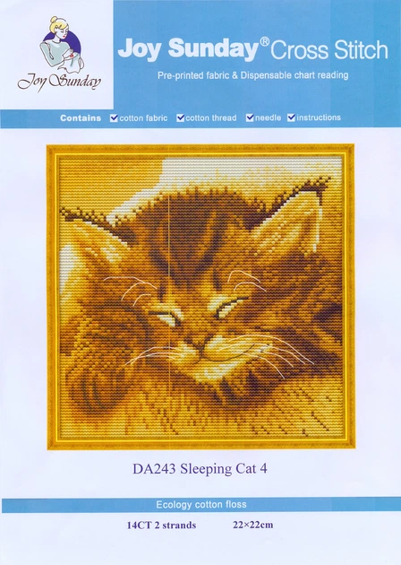 Набор Для Вышивания По Нанесённой На Канву Схеме "Sleeping Cat 4.