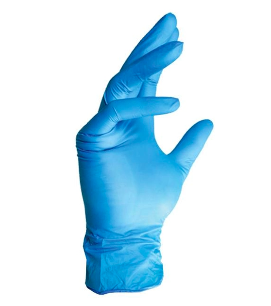 Перчатки нитриловые одноразовые (голубые), размер S - изображение 2