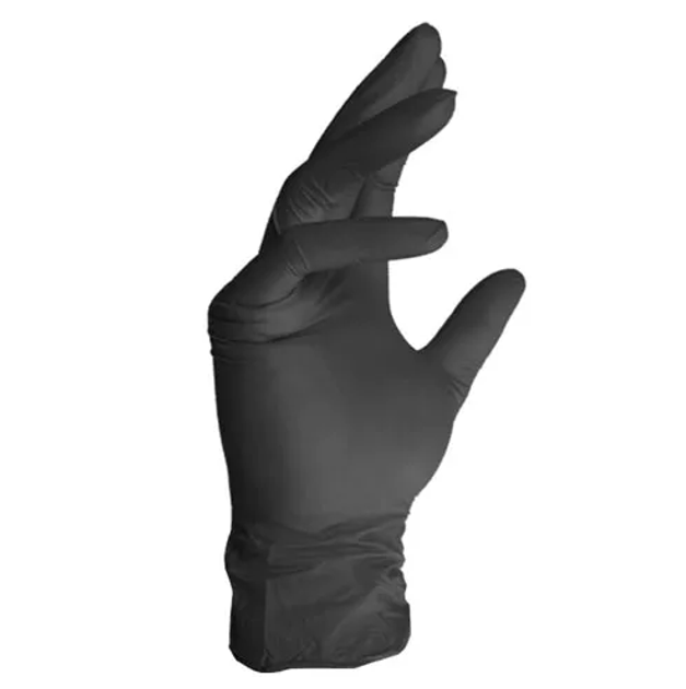 Перчатки нитриловые одноразовые (черные), размер L - изображение 2