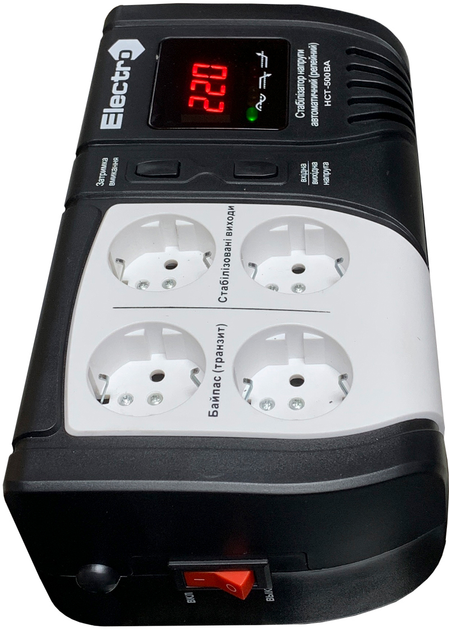 Стабилизатор напряжения ElectrO НСТ-500 4 розетки 0.5 кВА (HCT05EL4W ...